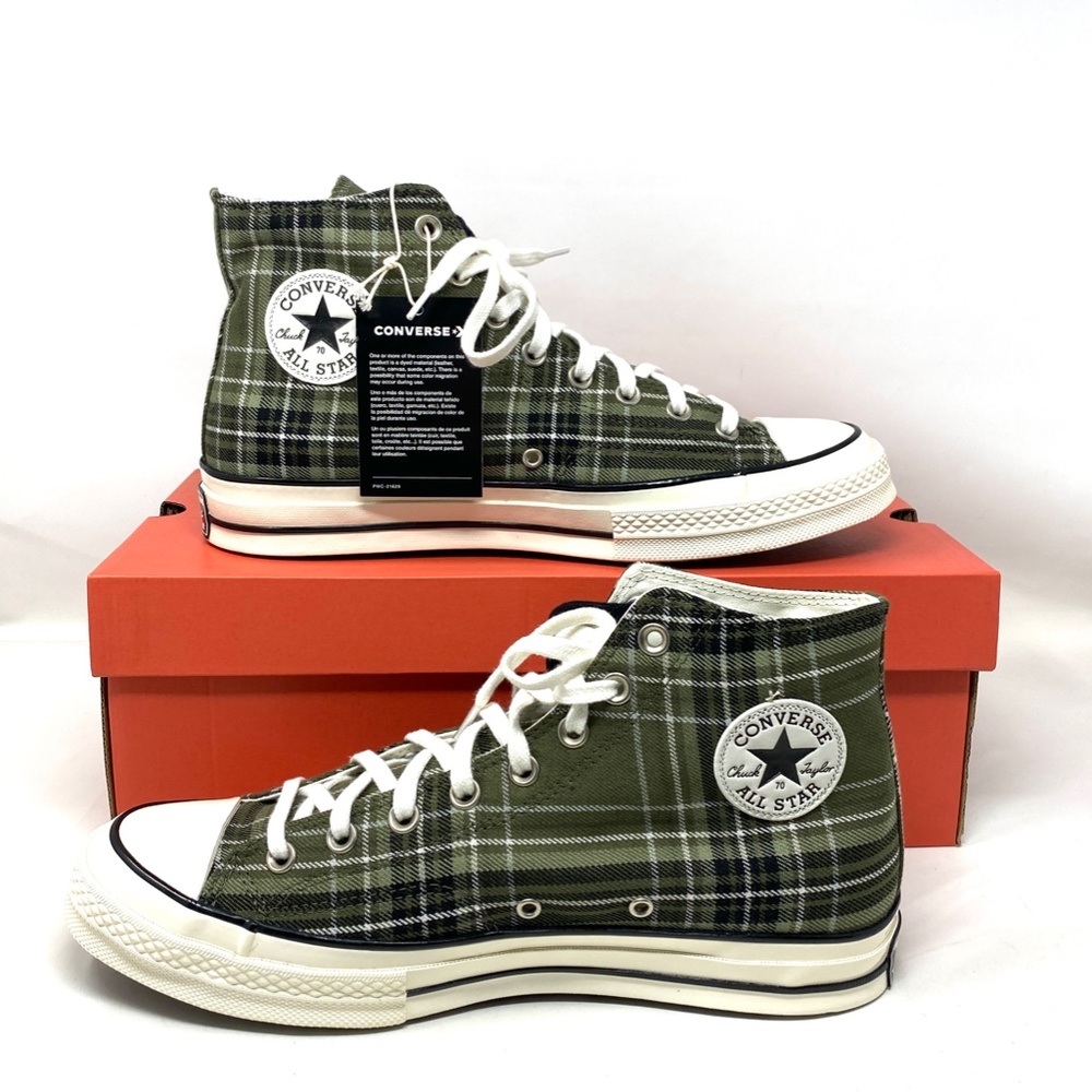 Converse Chuck 70 Shoes High Top Men’s Canvas Khaki Black Sneakers Size A03915C - Picture 5 of 10